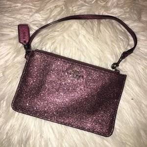 Pink Glitter Coach Wristlet